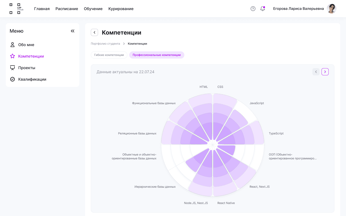 Карта компетенций — радар