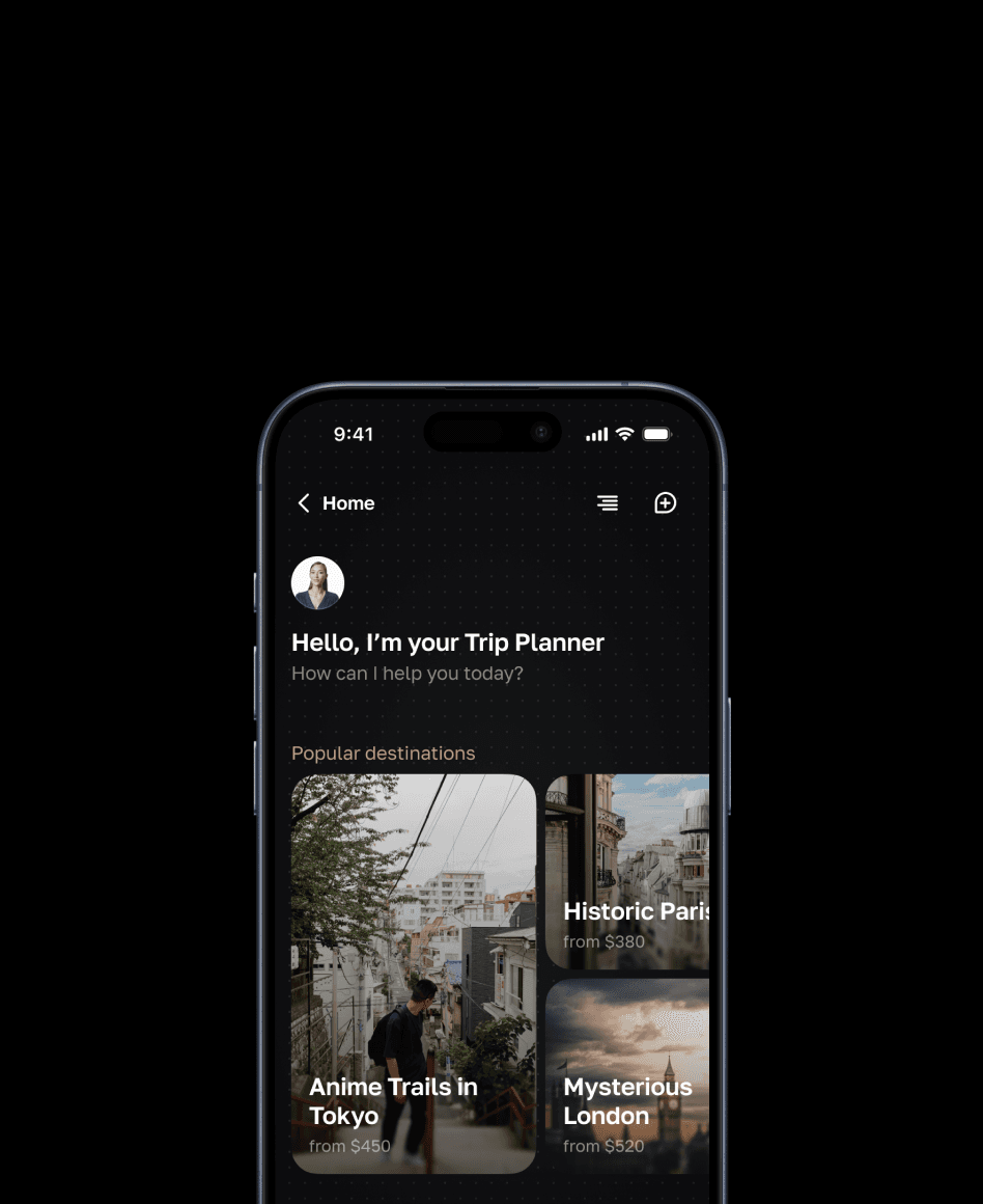 Karnak AI-Travel UI concept